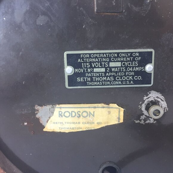 Seth Thomas antique 1930’s Art Deco RODSON Clock Wood *RARE * USA 8 X 6 - Picture 2 of 10